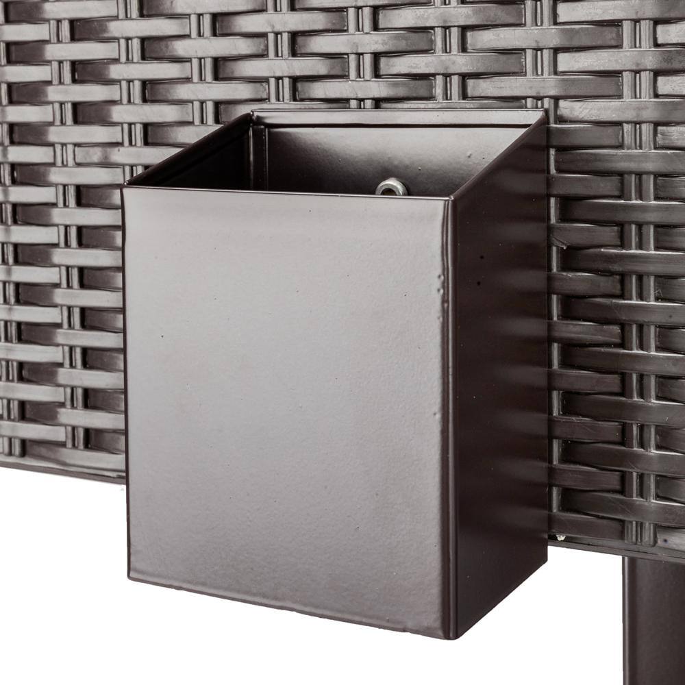 Winado 80 Qt. Iron Rattan Beverage Wheeled Cooler with Shelf