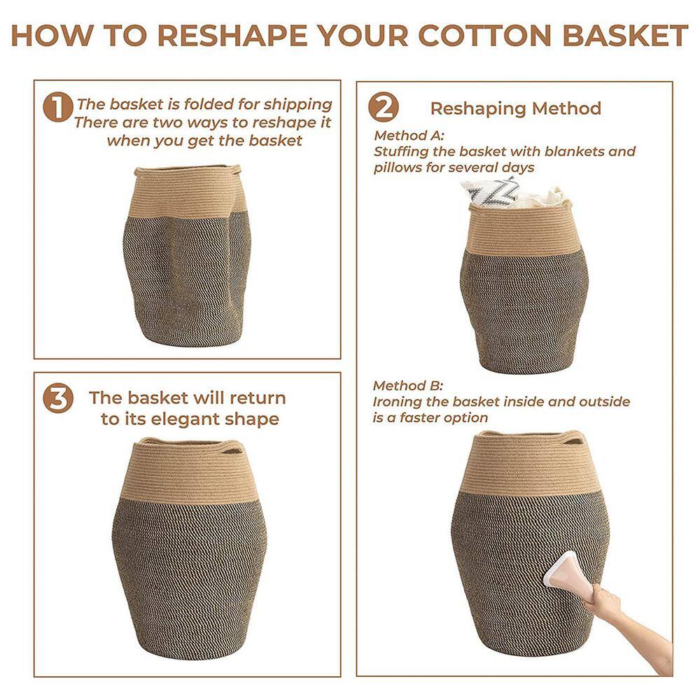 None 19.3 in. W x 19.3 in. D x 25.6 in. H Jute Laundry Basket Hamper Black