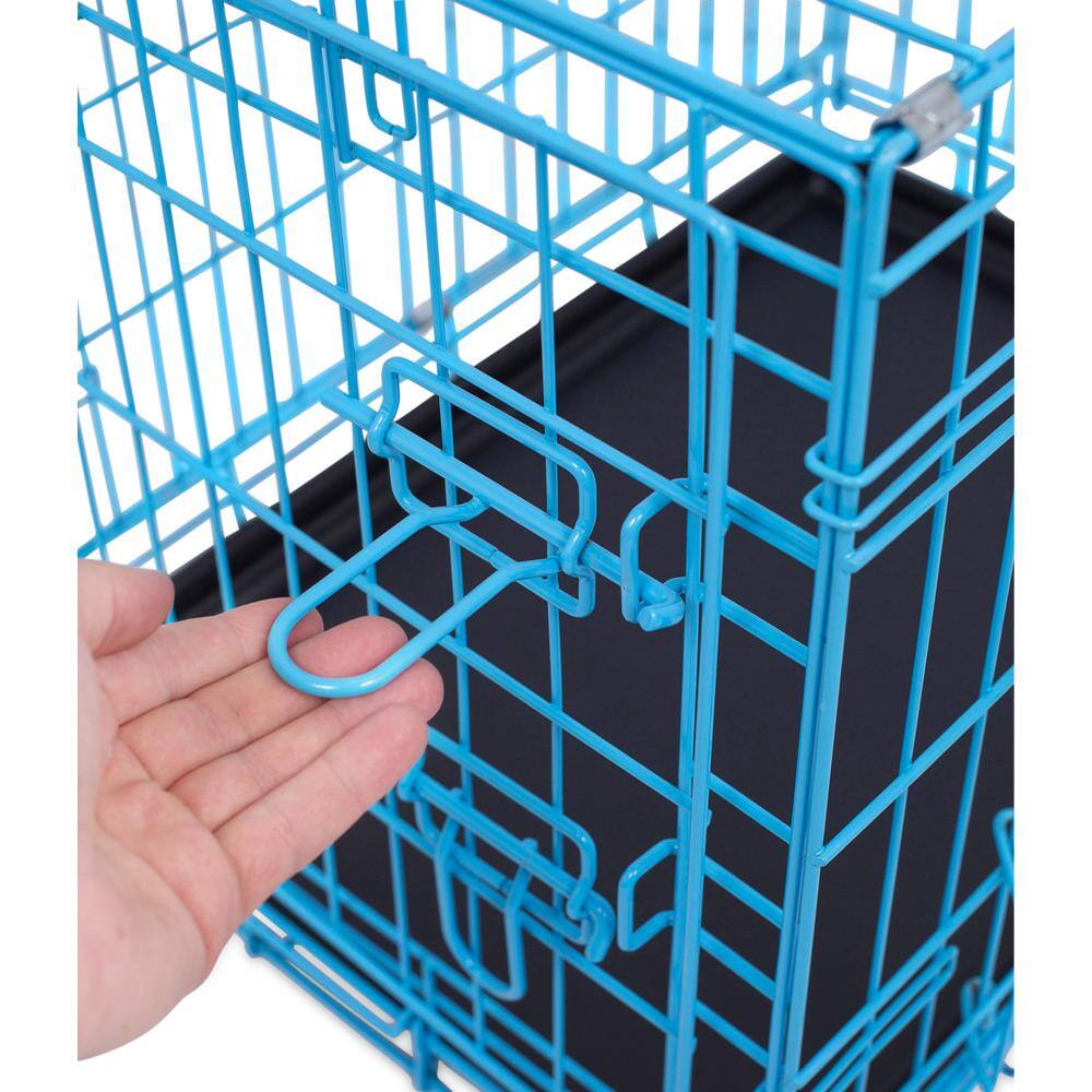 BirdRock Home 24 in. Blue Cage Plus Black Tray
