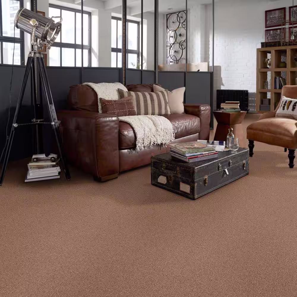 Home Decorators Collection Brave Soul II - Sweater - Brown 44 oz. Polyester Texture Installed Carpet
