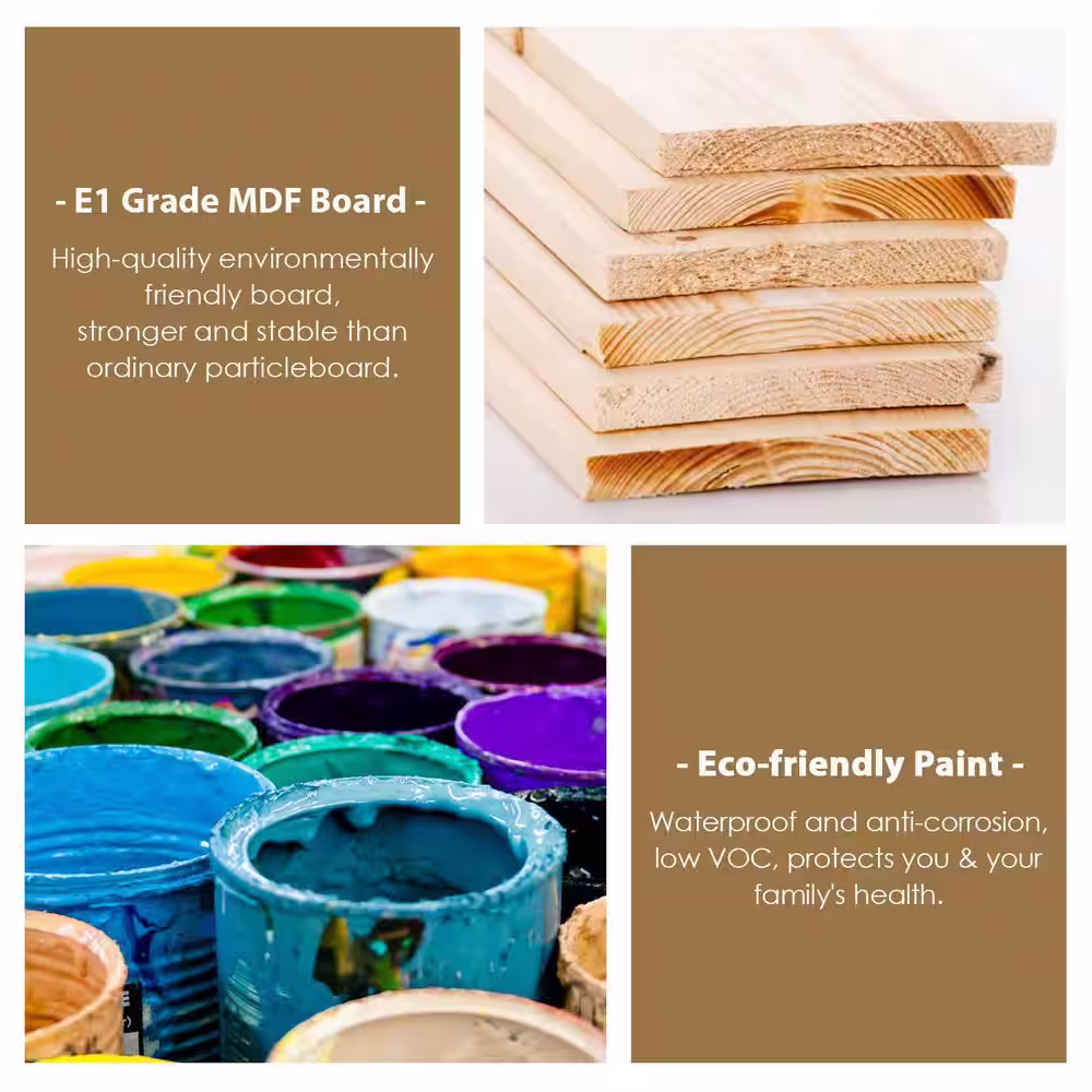 None 5 of Drawers White Wooden Dresser 59.1 in. W x 33.5 in. H x 15.7 in. D