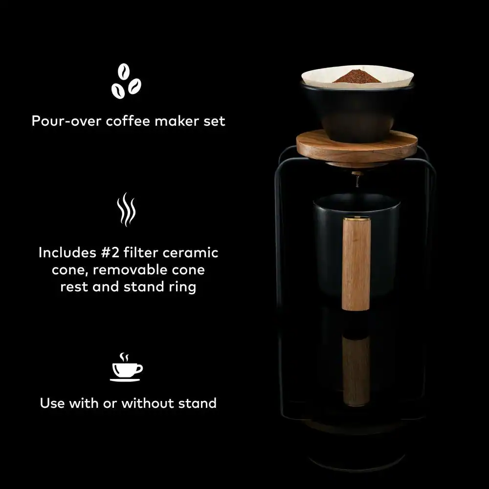 None Artisan Series 3-Cup Black Pour-Over Coffee Maker