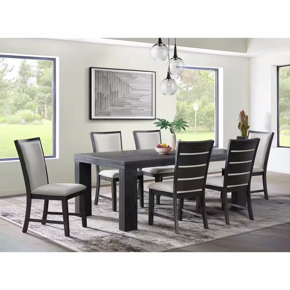 Picket House Furnishings Jasper Black Upholstered Slat Back Dining Chair (Set of 2)