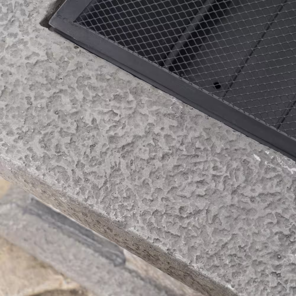 Noble House Crestline 29.00 in. x 17.10 in. Square Natural Stone Fire Pit