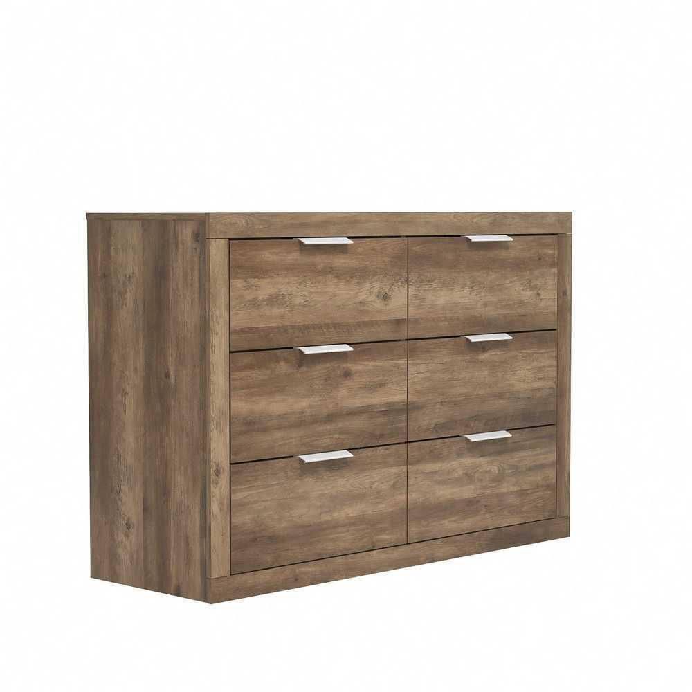 GALANO Harlowin 6-Drawer Knotty Oak Dresser (31.7 in. x 46.5 in. x 16.1 in.)