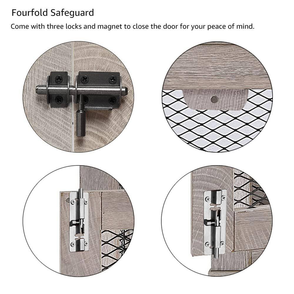 HOMLUX Dog Crate with Cushion and Tray, Double Doors - Medium