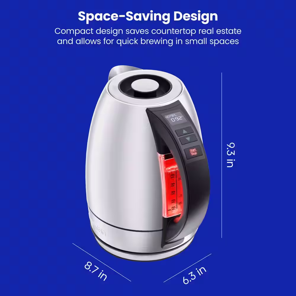 Chefman 7.1-Cup Hot Water Electric Kettle Temperature Control Water Boiler with Keep Warm Automatic Shutoff Stainless