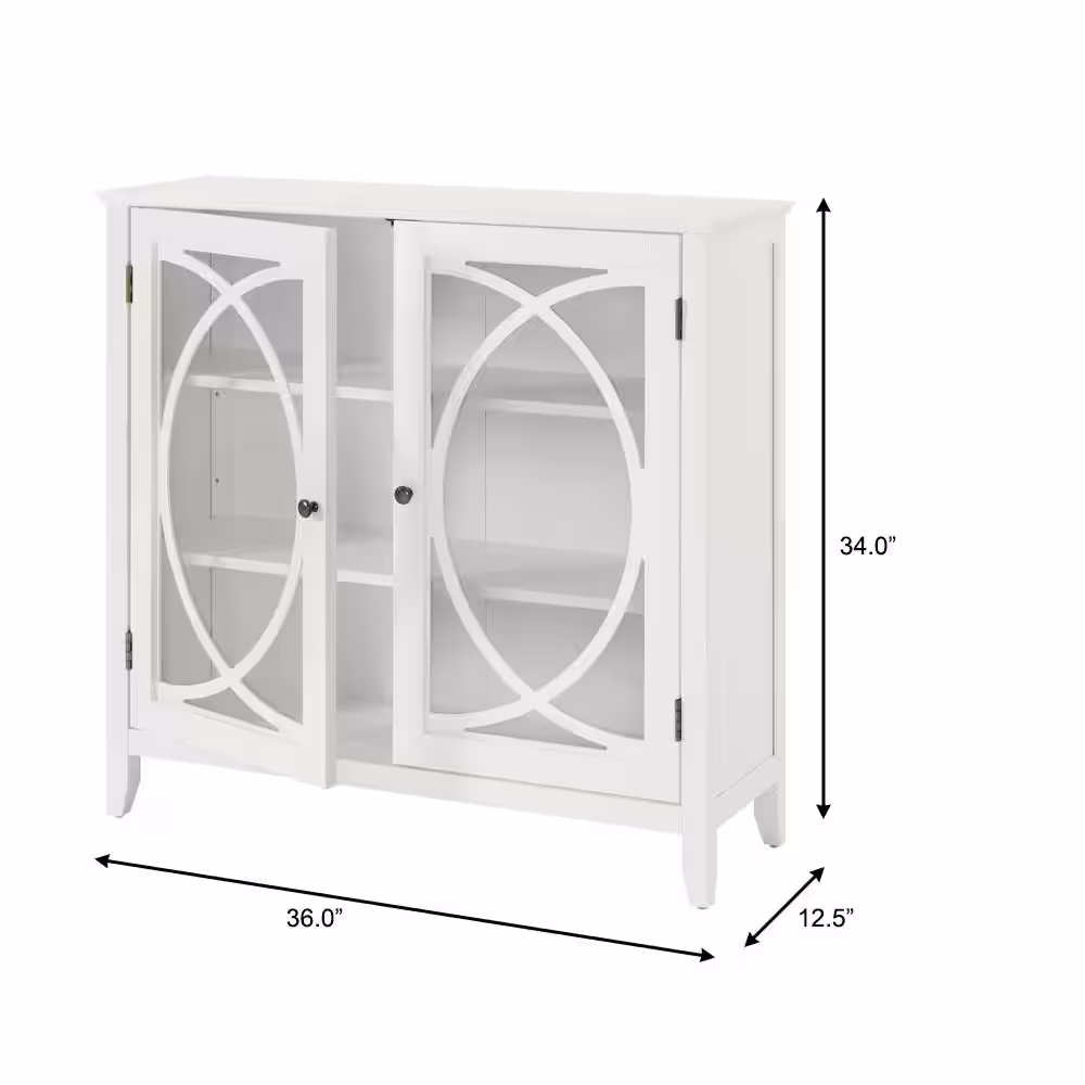 StyleWell Brisa Bright White Accent Cabinet with Double Elliptical Doors