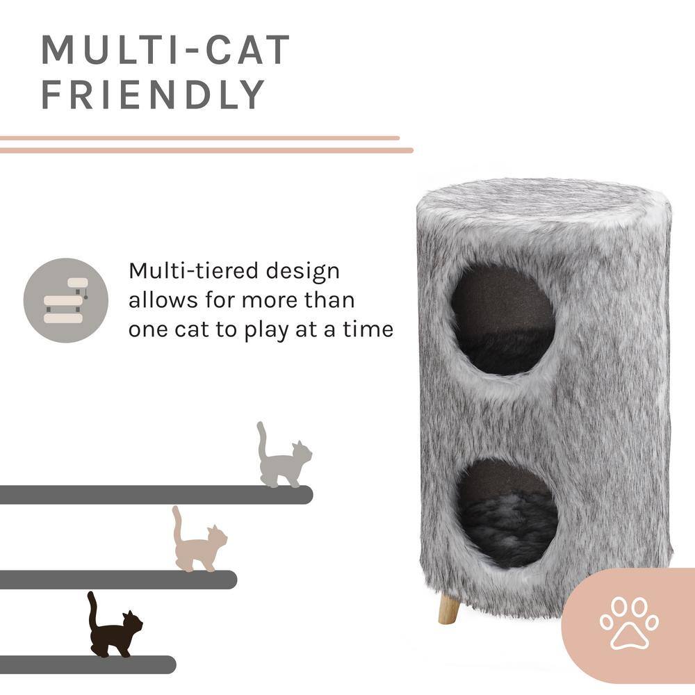 Sam's Pets Pufak 27 in. Gray Cat Tree Cylinder