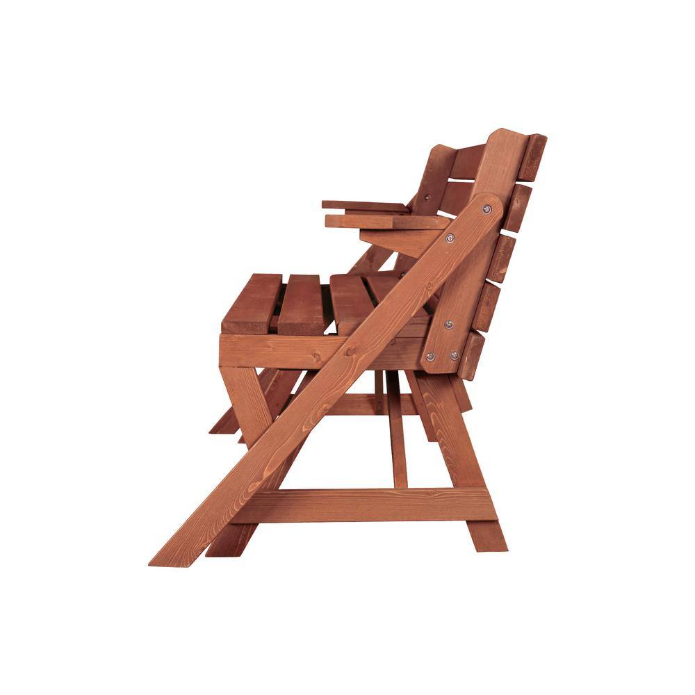 Leisure Season 55 in. x 58 in. x 30 in. Cedar Folding Picnic Patio Table and Bench
