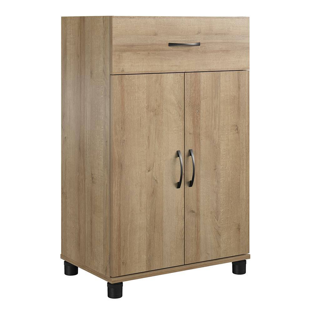 None Lory 24 in. 1-Drawer/2 Door Base Storage Cabinet, Natural, Wood Closet System