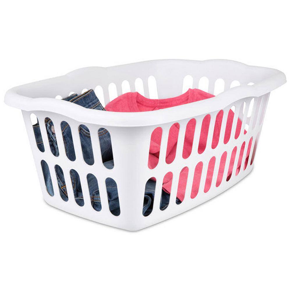Sterilite 1.5 Bushel Plastic Stackable Clothes Laundry Basket, White (24 Pack)