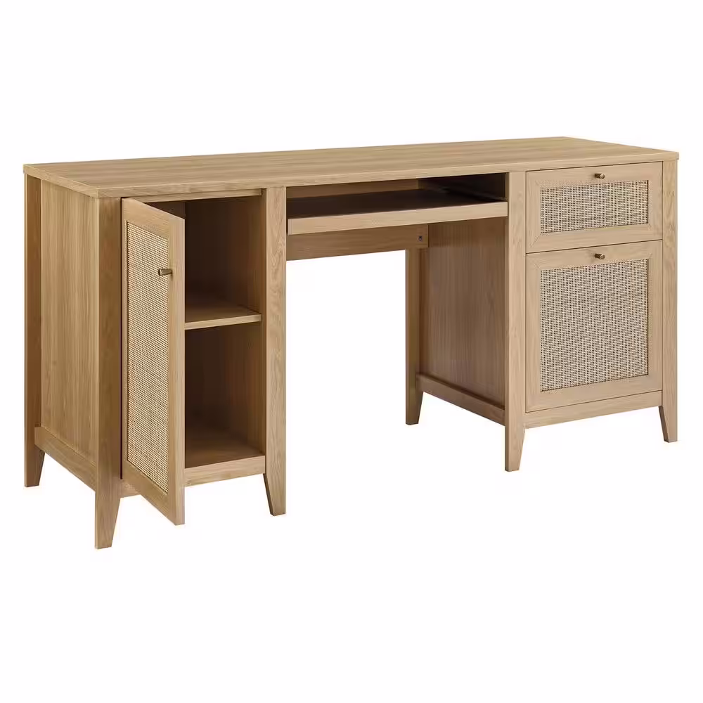 None Soma 63 in. Rectangle in Oak Office Desk