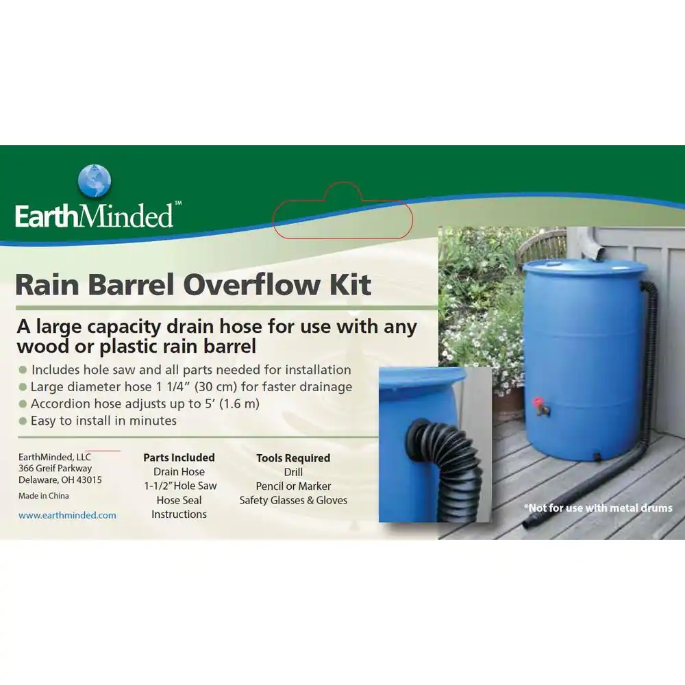 EarthMinded Rain Barrel Overflow Drain Kit