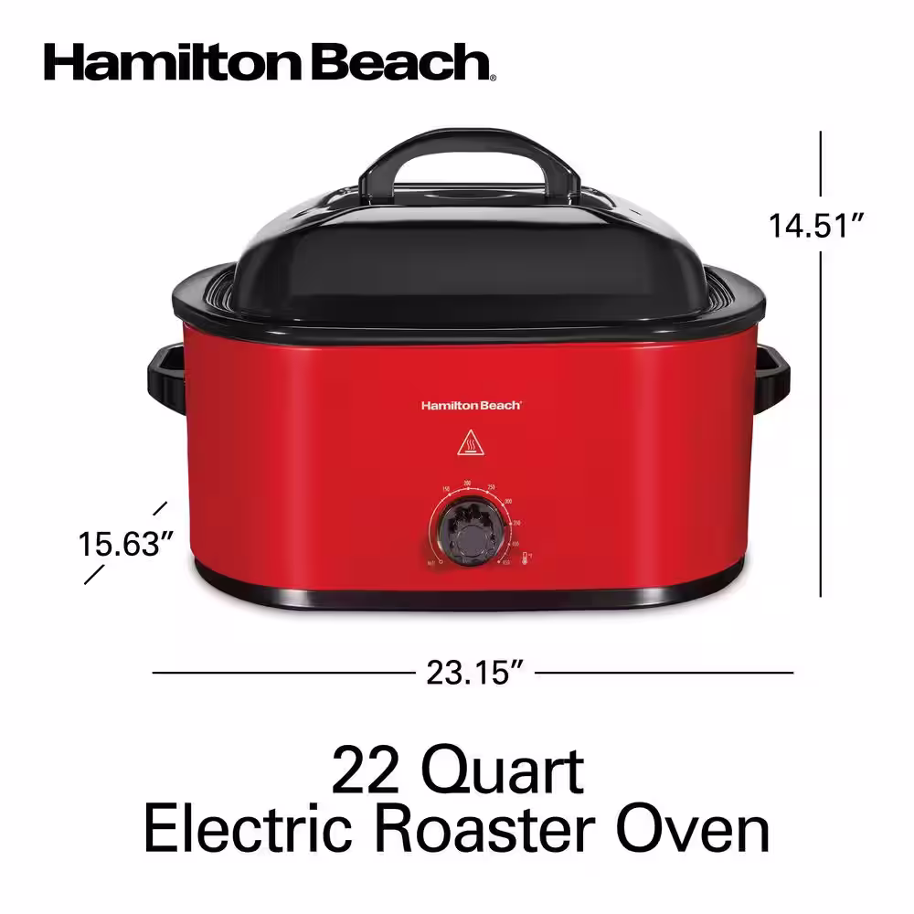 Hamilton Beach 22 Qt. Red Roaster Oven
