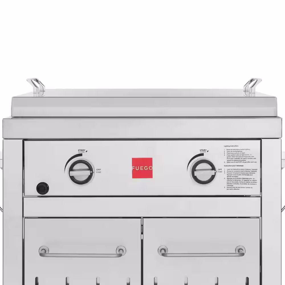 Fuego Premium 2-Burner Natural Gas Griddle in 304 Stainless Steel