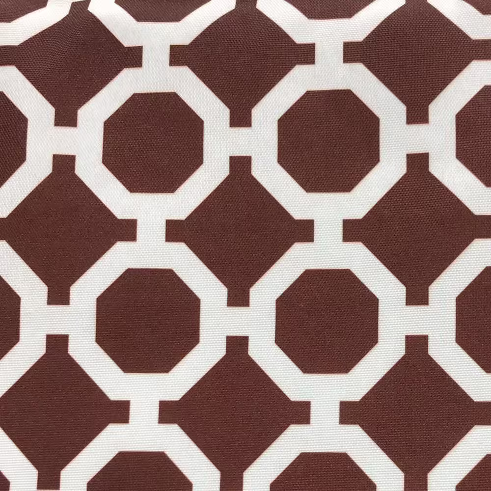 None 2.5 ft. Hammock Chair with Wooden Armrests in Brown with White Rings