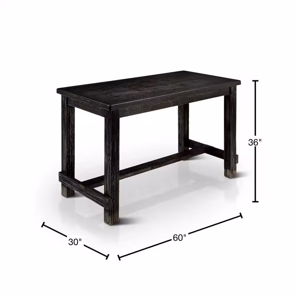 Furniture of America Anthus Antique Black Counter Height Table