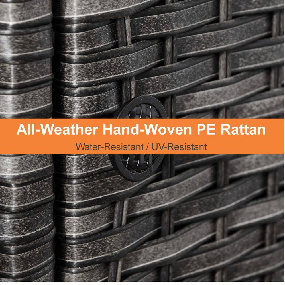 None Carolina Gray Square Wicker Outdoor Fire Pit Table