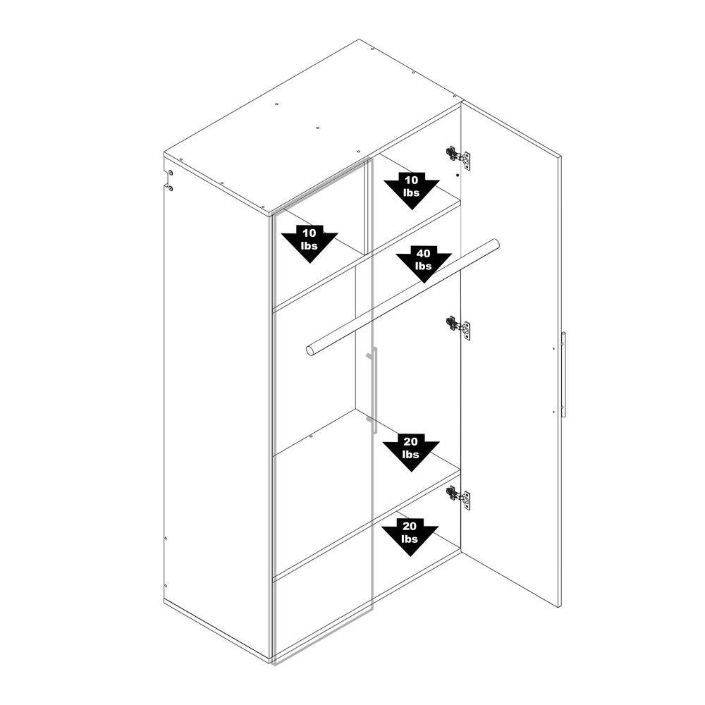 Prepac HangUps 36 in. W x 72 in. H x 20 in. D Wardrobe Cabinet in Black ( 1-Piece )