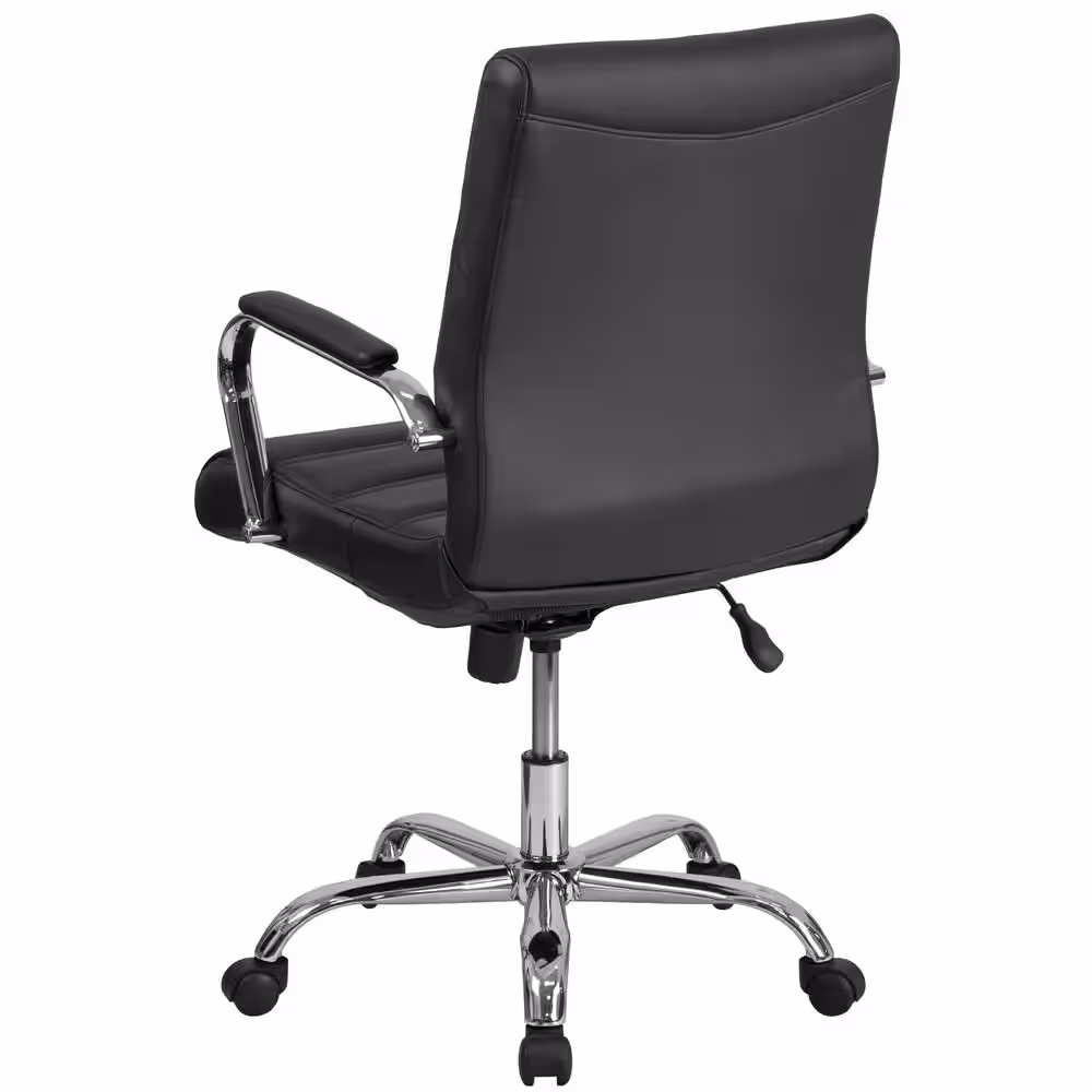 Flash Furniture Faux Leather Swivel Ergonomic Office Chair in Black