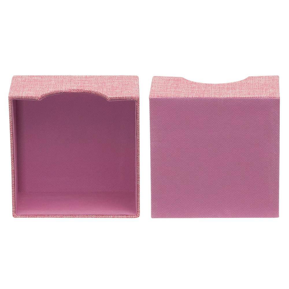 HOUSEHOLD ESSENTIALS Square Hard-Sided Trays, 2pc Set, Carnation Pink