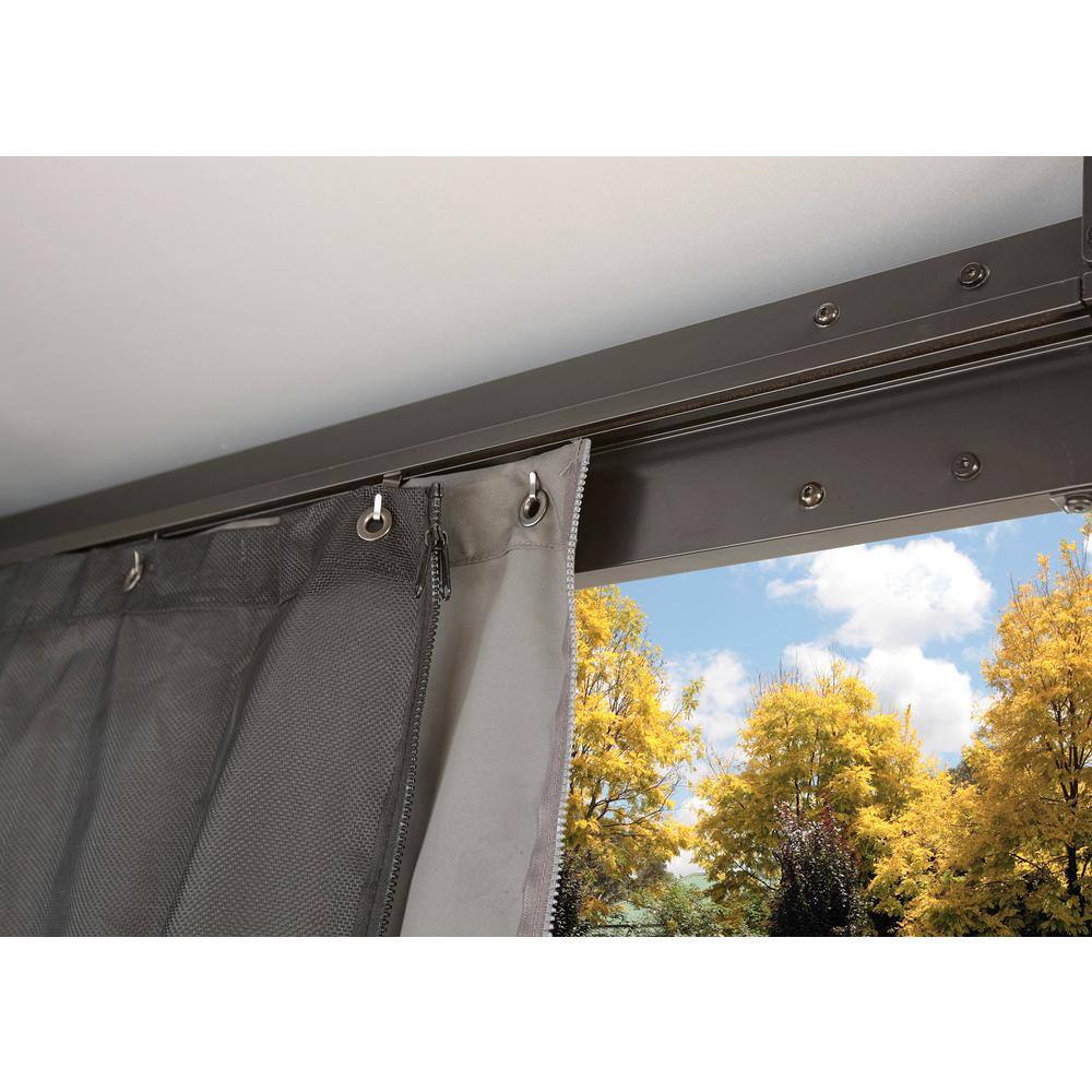 Sojag Cambridge 10 ft. x 12 ft. Dark Grey Insulated Roof Rustproof Aluminum Framed Gazebo