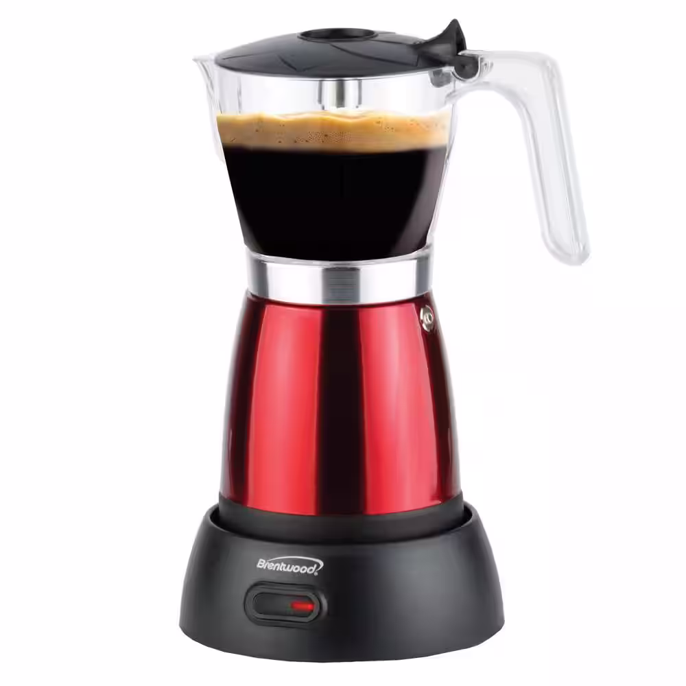 Brentwood 6-Cup Red Electric Espresso Machine