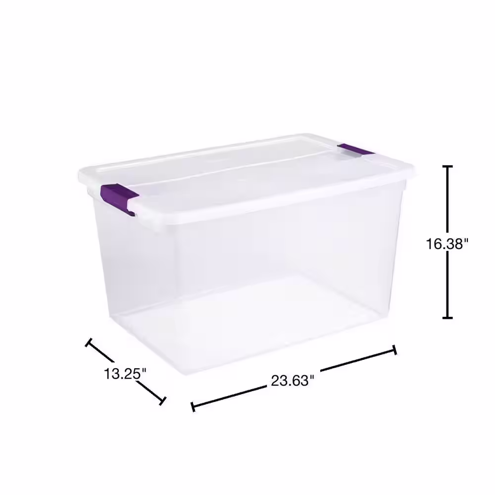 Sterilite 66 Qt. ClearView Latch Box Storage Bin Container (24-Pack)