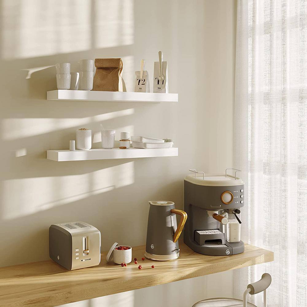 None 24 in. W x 6 in. D White Wood Composite Decorative Wall Shelf