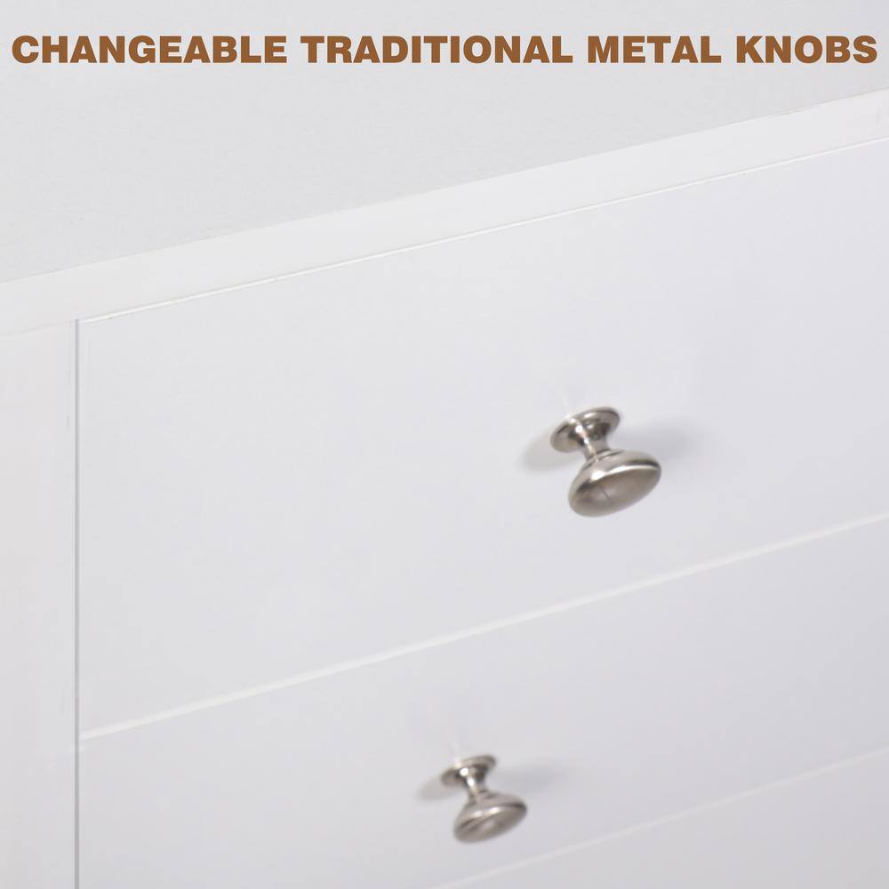 VEIKOUS 4-Drawer White Chest of Drawers Dresser with Large Drawer 37.4 in. H x 15.7 in. W x 29.9 in. L