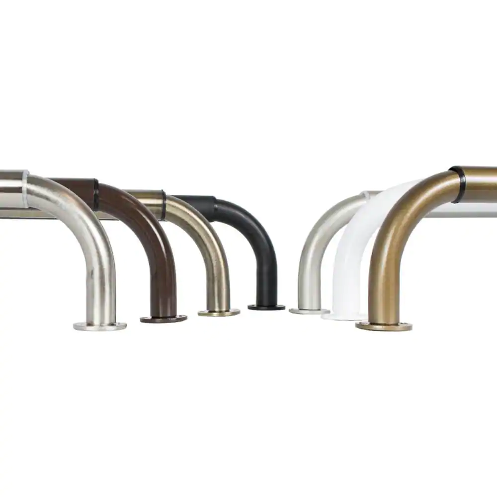 Urbanest 48 in. - 84 in. Wraparound Single Curtain Rod in Glossy White