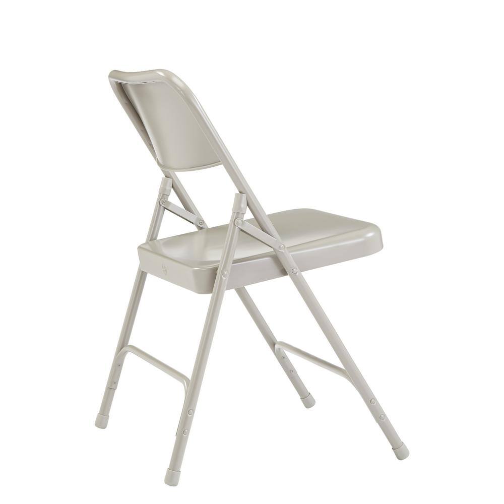 National Public Seating 200 Series Premium All-Steel Double Hinge Folding Chair, Grey (4-Pack)