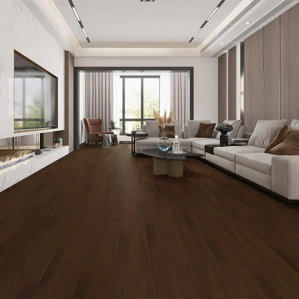 Home Decorators Collection Brown 3/8 in. T x 5.1 in. W Hand Scraped Strand Woven Engineered Bamboo Flooring (25.6 sqft/case)