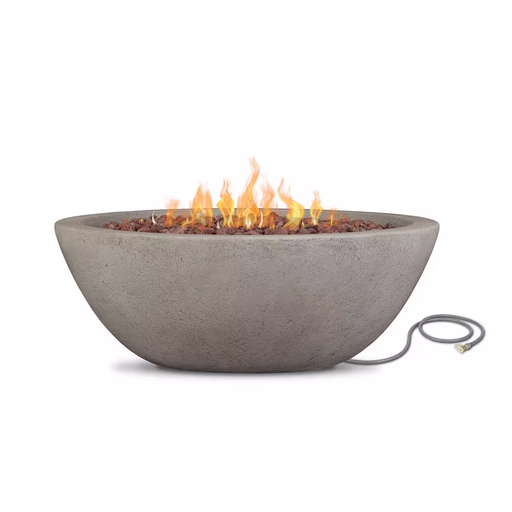 Real Flame Riverside 36 in. MGO Glacier Gray Fire Pit with Natural Gas Conversion Kit