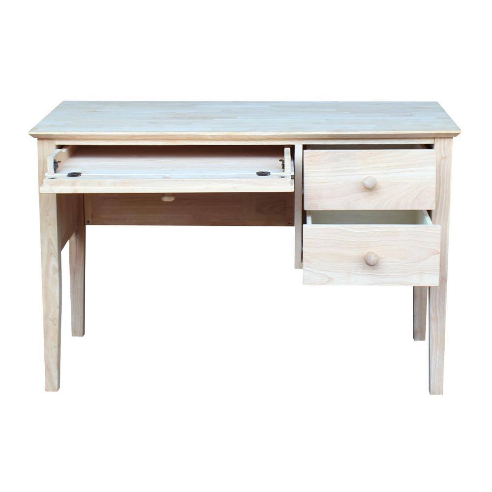 International Concepts Unfinished Solid Wood 46 in. W 3-Drawer Brooklyn Desk