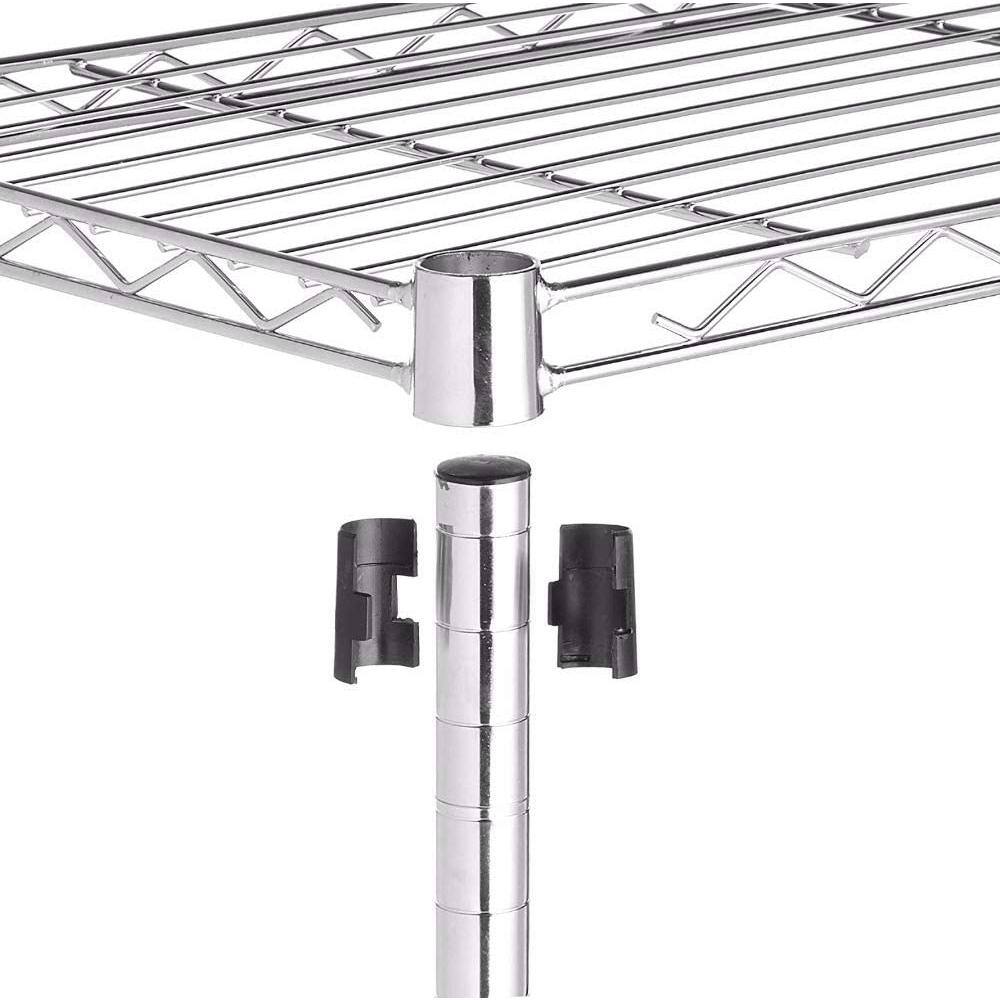 None 13 in. x 23 in. x 49 in. Silver Heavy Duty Metal Garage Shelves with Detachable Wheels