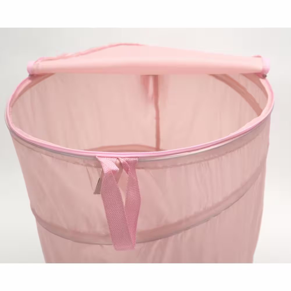 None The Original Bongo Bag Pink Collapsible Polyester Hamper with Lid