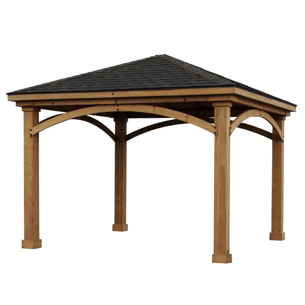 Lawnmaster Naples 12 ft. x 12 ft. Cedar Pergola Pavilion (Shingles not Included)