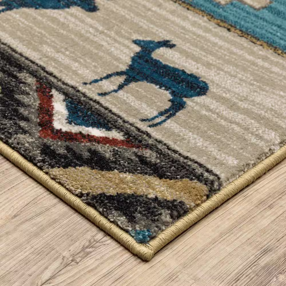 None Bazaar Aspen Multi 5 ft. 3 in. x 7 ft. 3 in. Lodge Area Rug