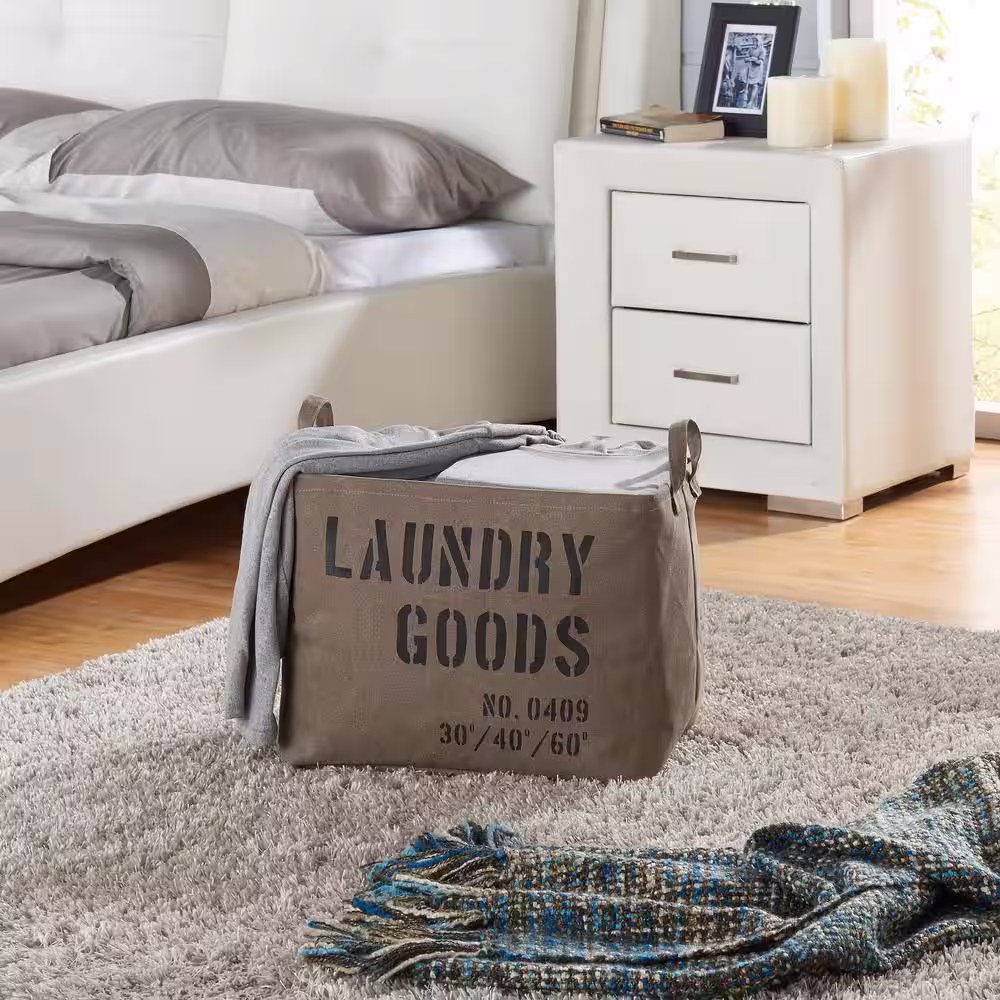 DANYA B Army Canvas Laundry Basket