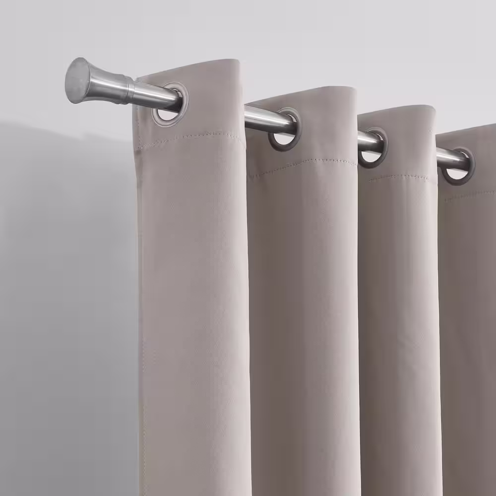 Dainty Home Hamden Solid Taupe 3D Textured Designed 54 in. W x 84 in. L Blackout Single Window Curtain