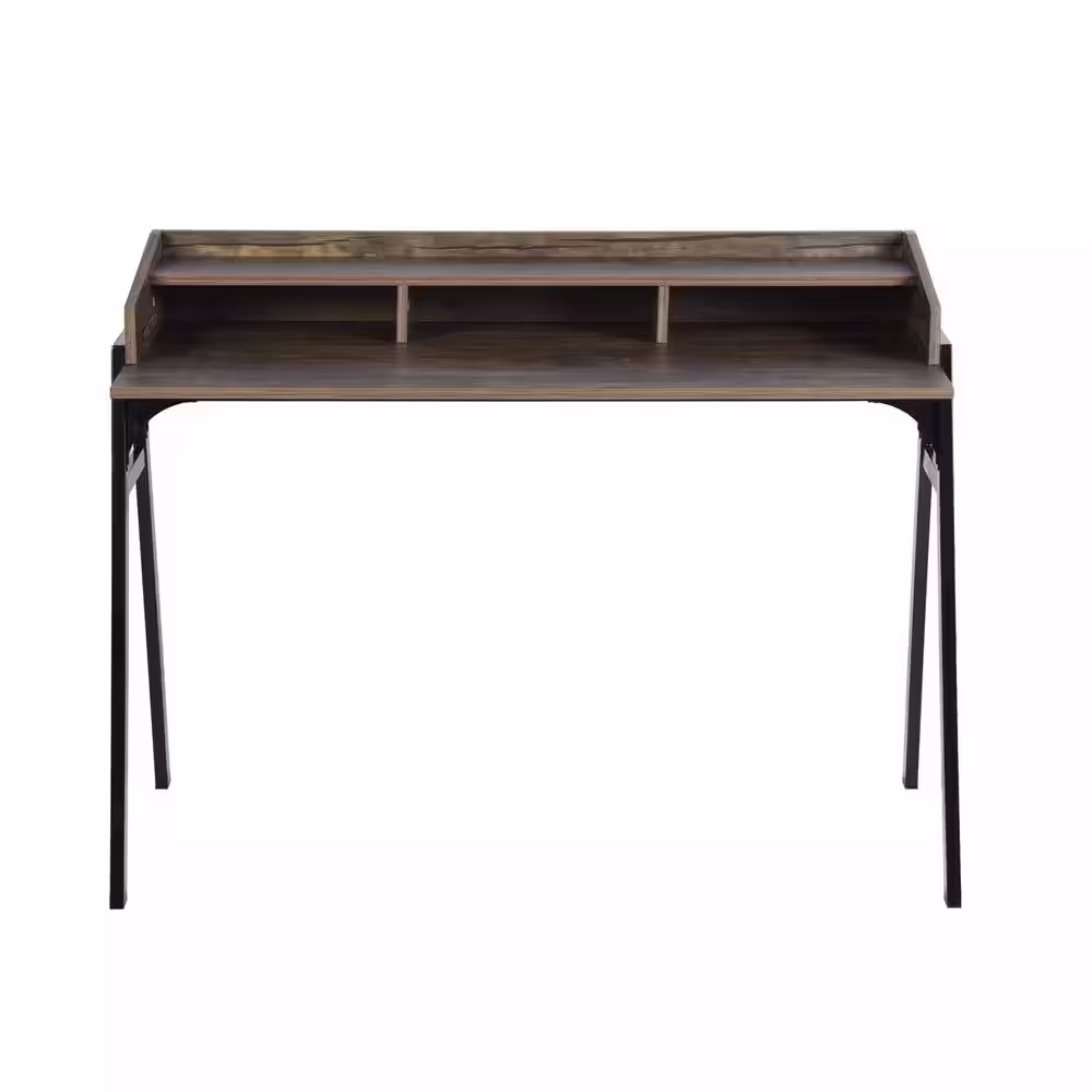 None Booker 47 in. Brown Rectangular Manufactured Wood Computer Desk With Shelf