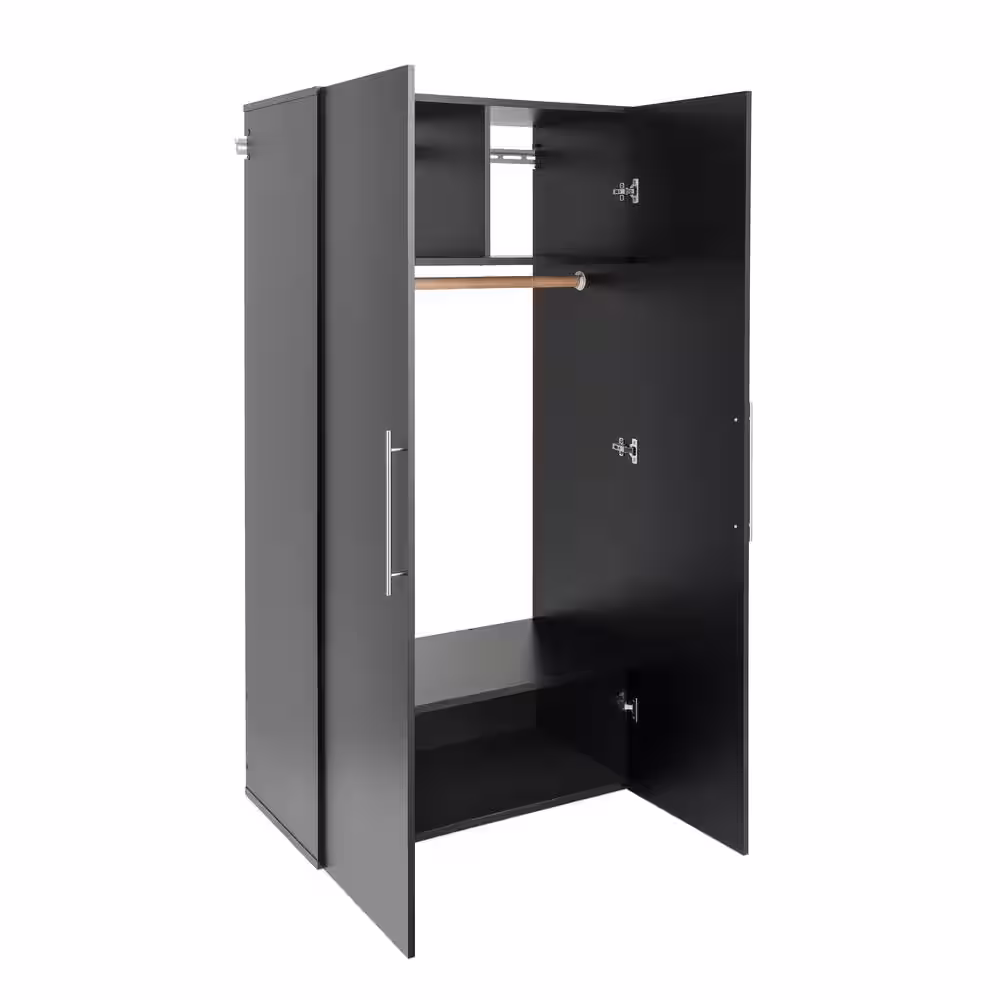Prepac HangUps 36 in. W x 72 in. H x 20 in. D Wardrobe Cabinet in Black ( 1-Piece )