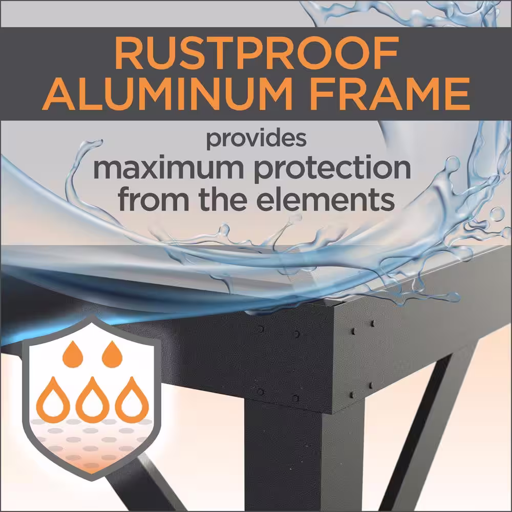 Sojag Yamba 10 ft. x 10 ft. Black Rustproof Aluminum Framed Pergola