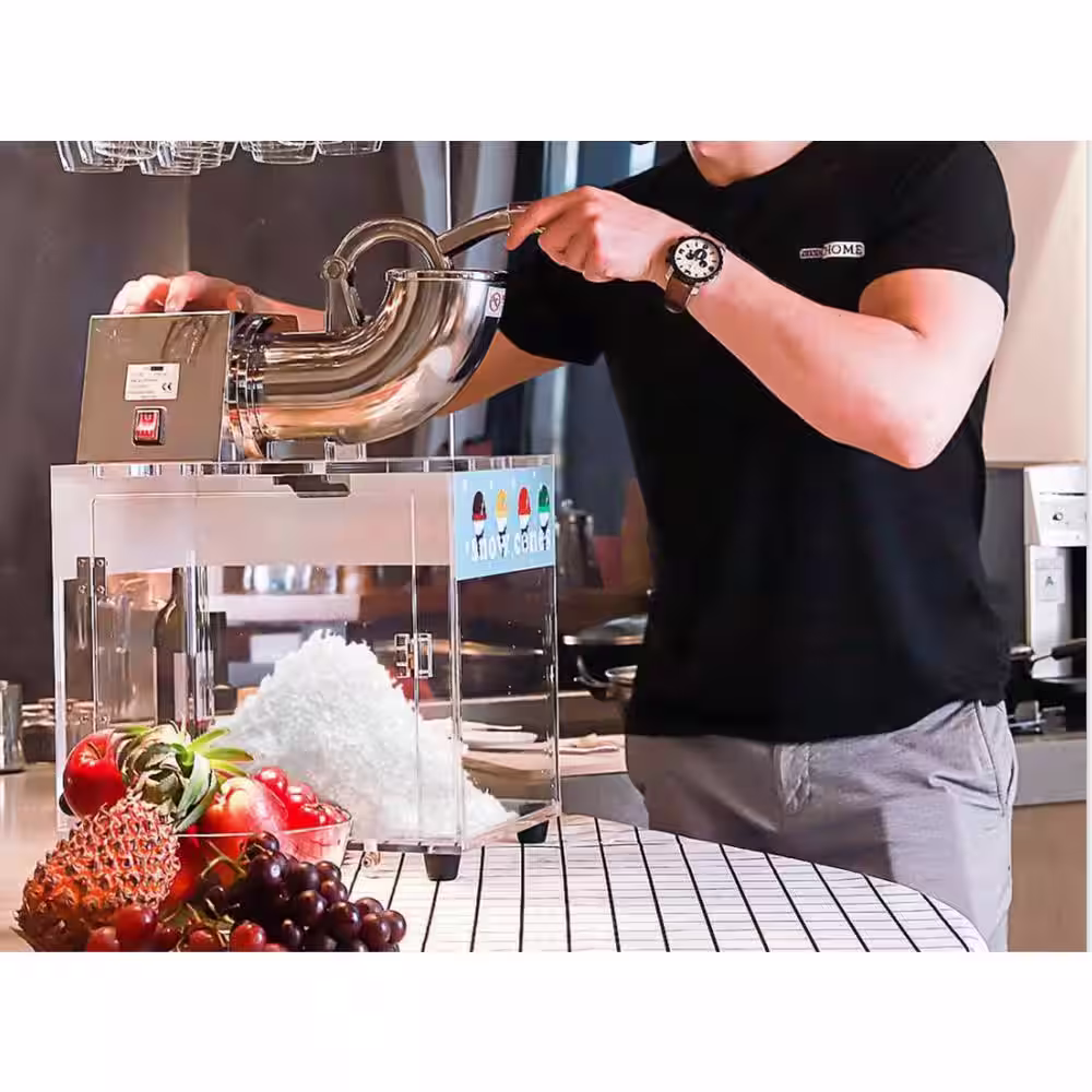 VIVOHOME 140 oz. 440lbs/hr. Dual Blades Stainless Steel Snow Cone Machine with Acrylic Box