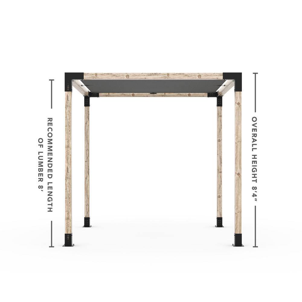 TOJA GRID 8 ft. L x 8 ft. W Pergola Kit with White Shade Sail