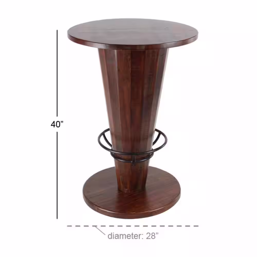 Litton Lane Brown Bar Height Dining Table with Foot Rest