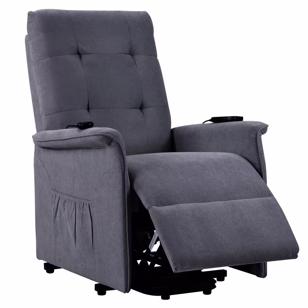 Merax Dark Gray Power Lift Recliner with Adjustable Massage