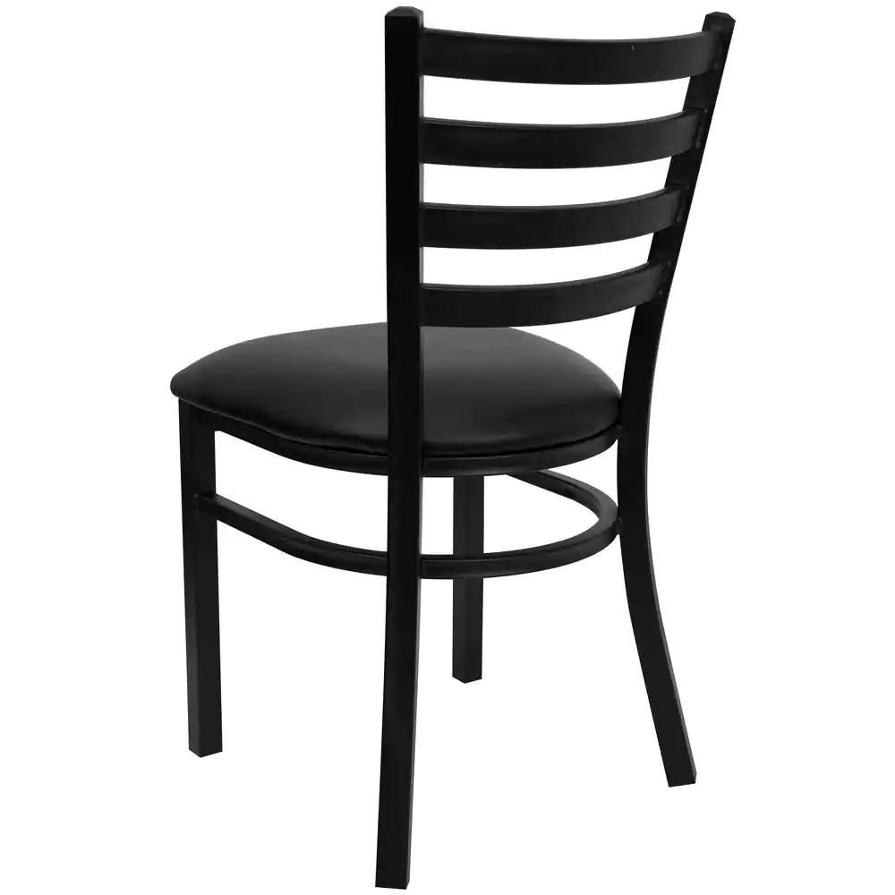 Flash Furniture Hercules Series Black Ladder Back Metal Restaurant Chair with Black Vinyl Seat